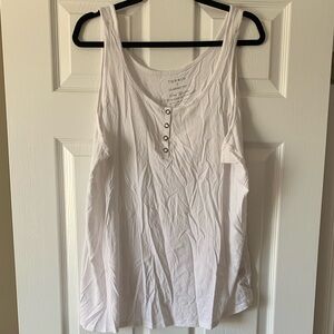Torrid White Tank Top with Button Detail